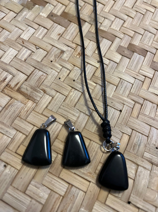 Black Obsidian pendant with cord adjustable