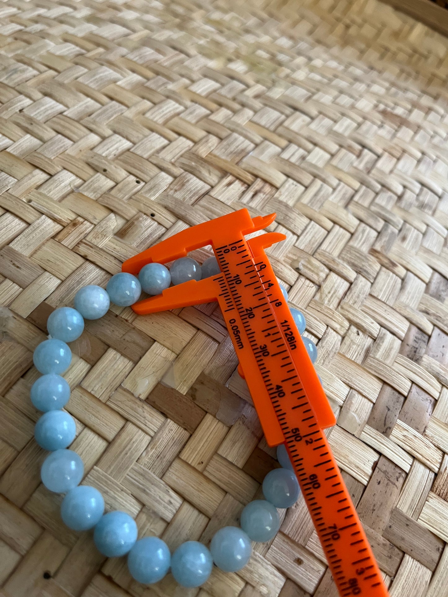 Aquamarine bead bracelet