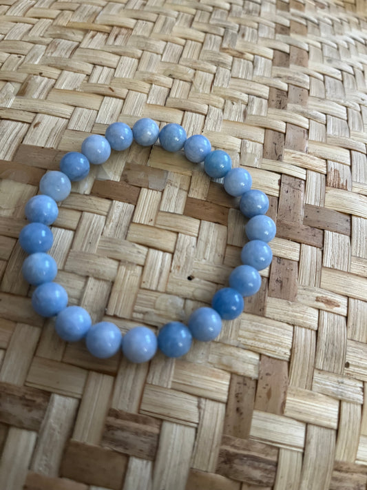 Aquamarine bead bracelet